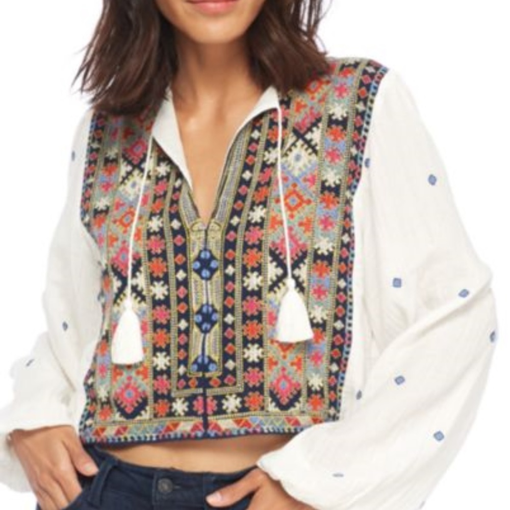 Enter Loveland Embroidered Top Free People